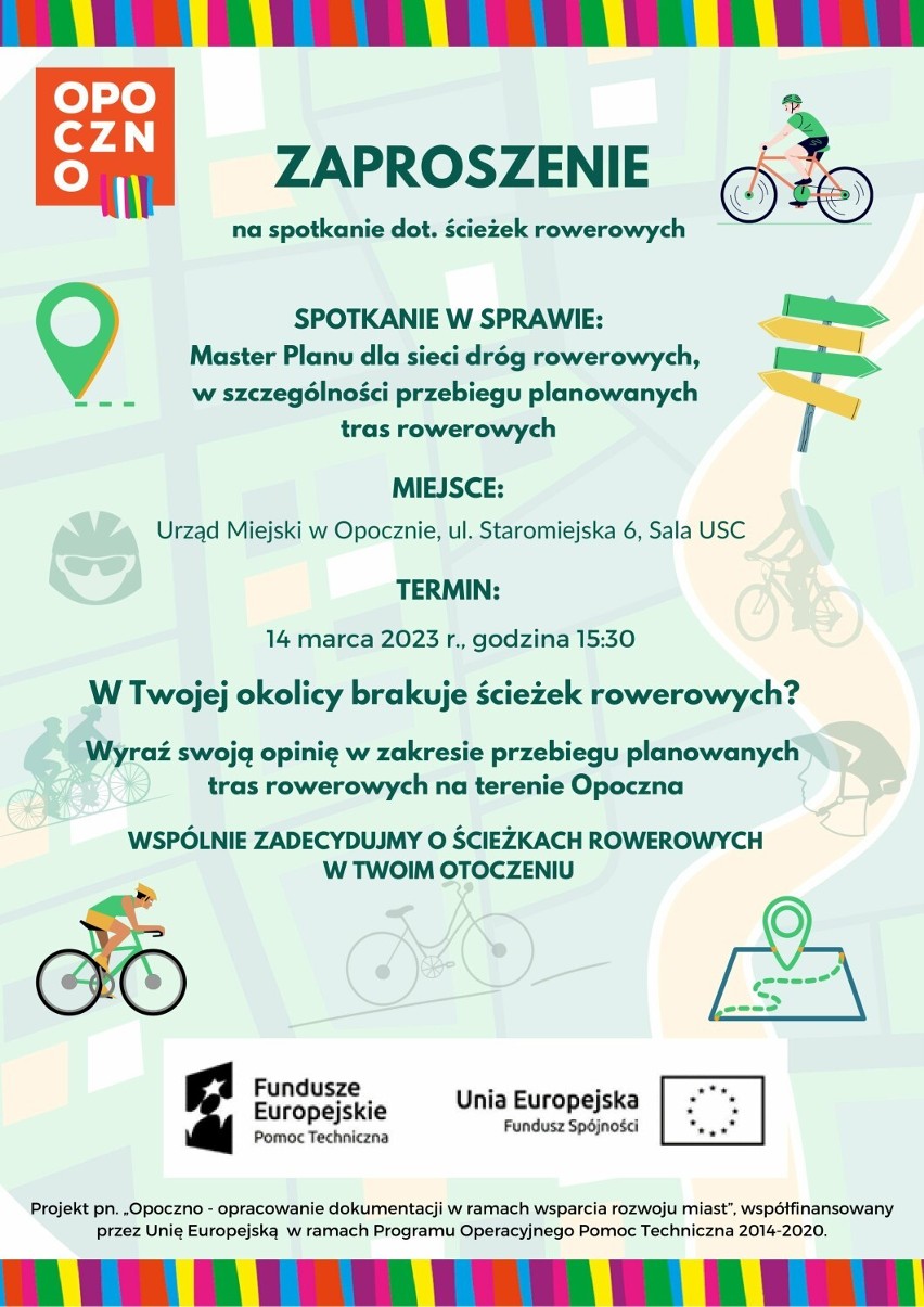 Spotkanie dla mieszkańców w sprawie ścieżek rowerowych w Opocznie odbędzie się we wtorek