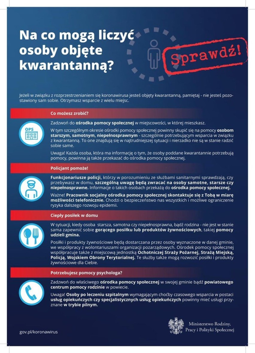 Koronawirus - wsparcie dla osób objętych kwarantanną