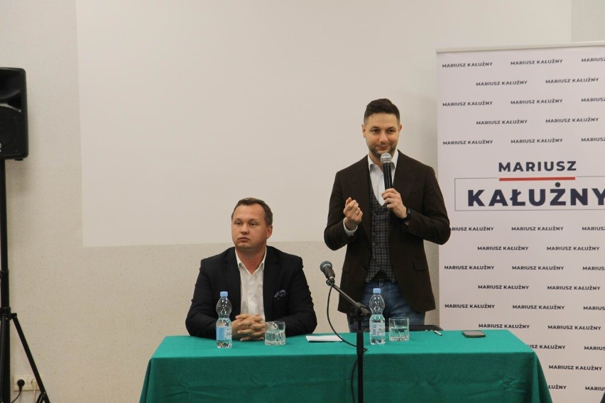Mariusz Kałużny i Patryk Jaki na spotkaniu w Chełmnie