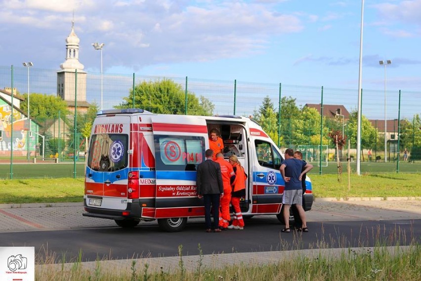 Policjant z Kobylina zasłabł na służbie. Z podejrzeniem udaru trafił LPR do szpitala [ZDJĘCIA] 