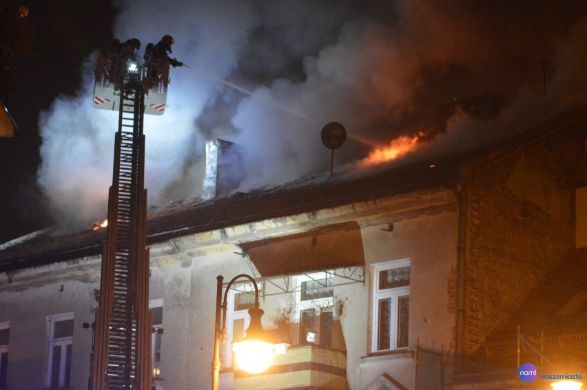 Pożar kamienicy na ulicy Łęgskiej we Włocławku