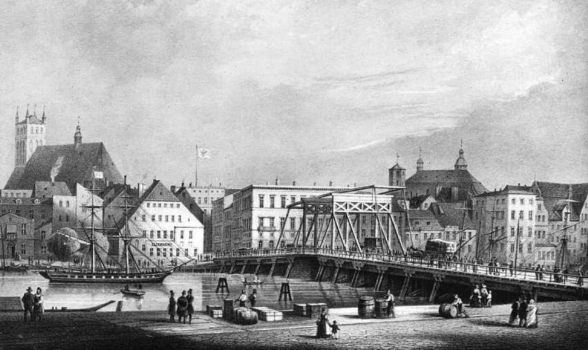 Most Długi około 1857 roku. Tak wyglądał po przebudowie...