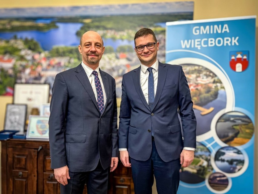 Wojewoda spotkał się też z burmistrzem Więcborka Waldemarem...