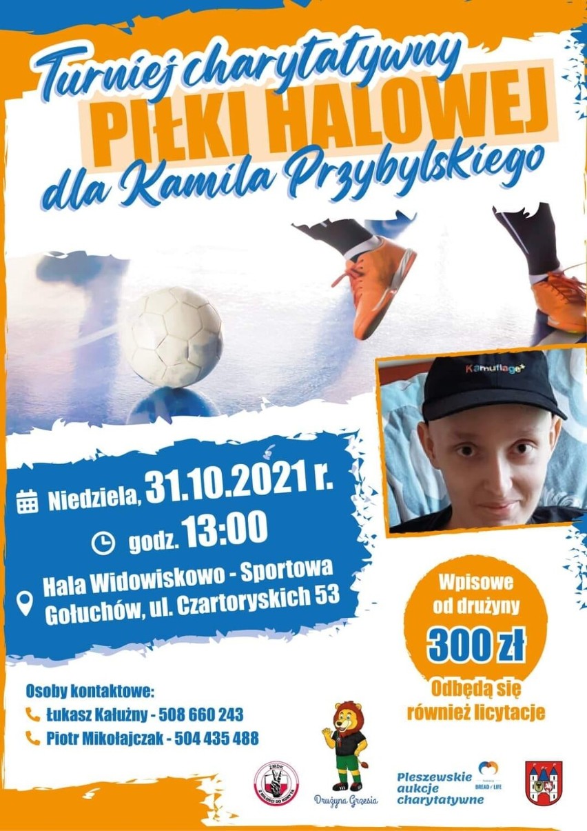 W niedzielę, 31 października 2021 roku, w Hali Widowiskowo-Sportowej odbędzie się charytatywny turniej piłki nożnej na rzecz Kamila Przybylskiego