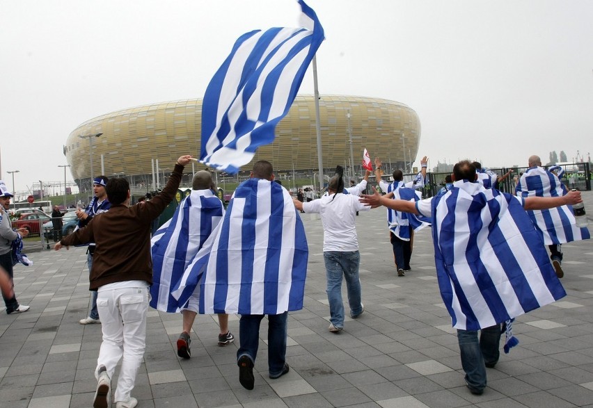 Euro 2012: Kibice, wśród nich VIP-y, na meczu Niemcy - Grecja