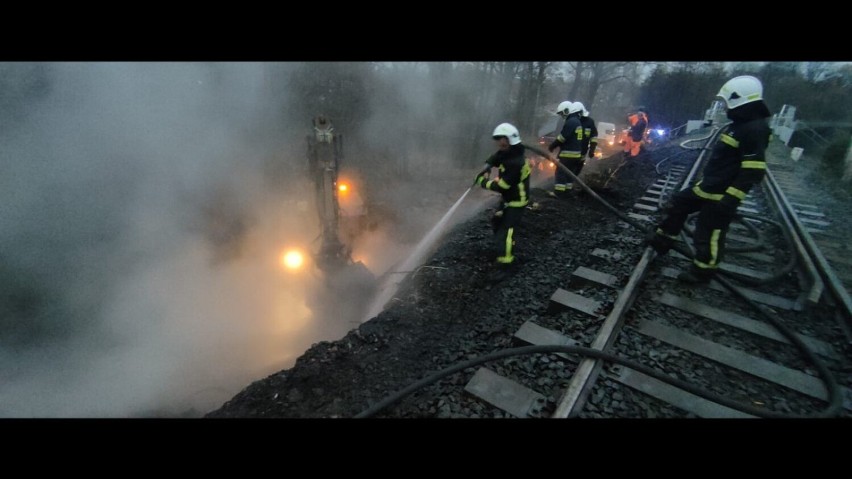 Pożar nasypu kolejowego w Sulikowie. Działania gaśnicze trwały ponad 10 godzin!  [ZDJĘCIA]