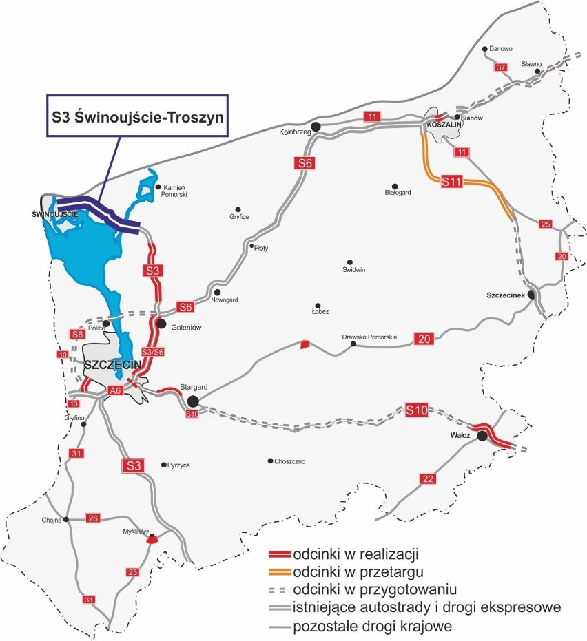 Ruszają z przetargami na S3 od Świnoujścia do Troszyna