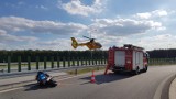 Motocyklista ranny w wypadku na S14 pod Łodzią [ZDJĘCIA]