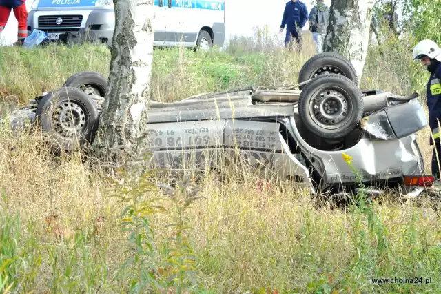 Wypadek koło Chojny [ZDJĘCIA]