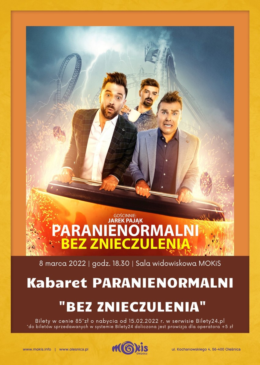 Kabaret Paranienormalni wystąpi w marcu w Oleśnicy. Trwa sprzedaż biletów!