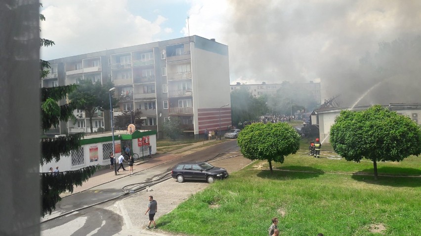 Pożar Lidla w Radomsku