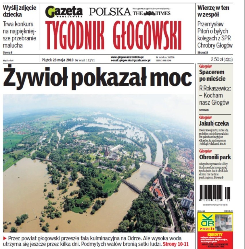 Okładka wydania „Tygodnika Głogowskiego" z 28 maja 2010 roku