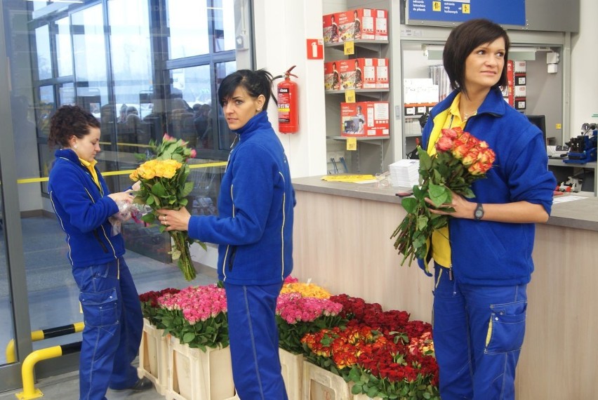 Rybnik: Otwarcie Castoramy 4 kwietnia - róże i prezenty rozdają klientom [ZDJĘCIA]