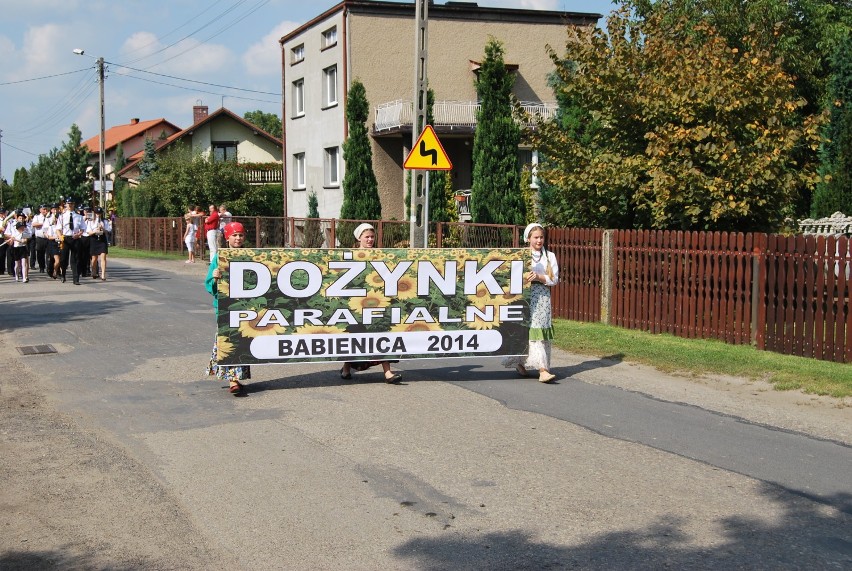 Barwny korowód podczas dożynek w Babienicy