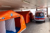 Punkt pobrań wymazów od pacjentów przebywających na kwarantannie w szpitalu w Kościerzynie