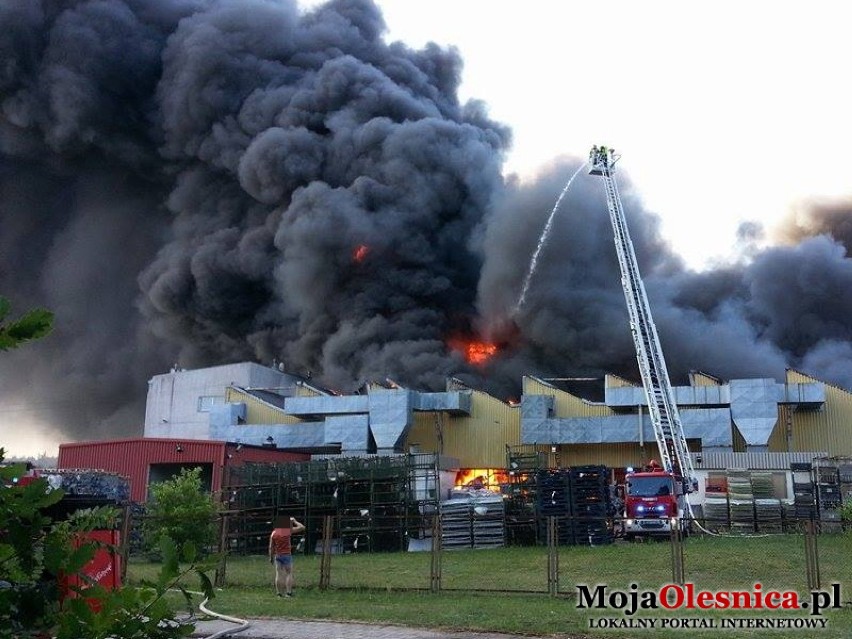 Pożar fabryki w Chełstowie