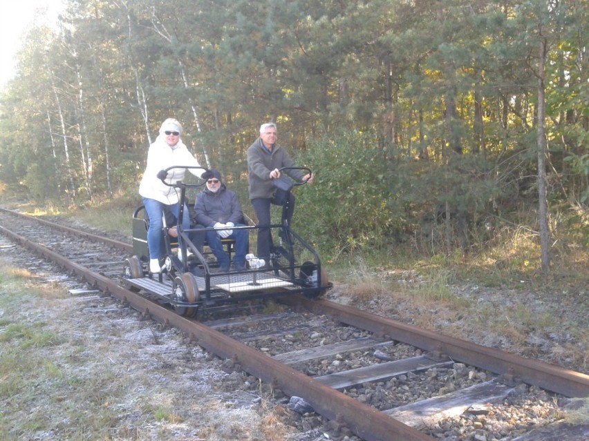 Pociąg na pedały podczas jazdy testowej, która odbyła się na początku października w Kluczach,  cieszył się dużą popularnością