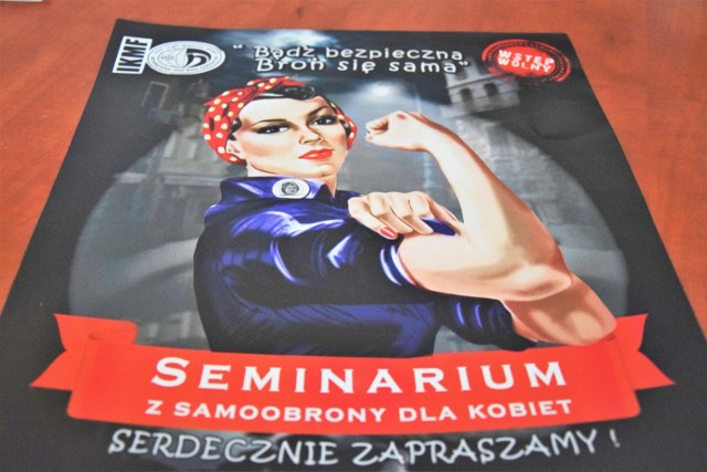 Plakat promujący seminarium dla pa z zakresu samoobrony