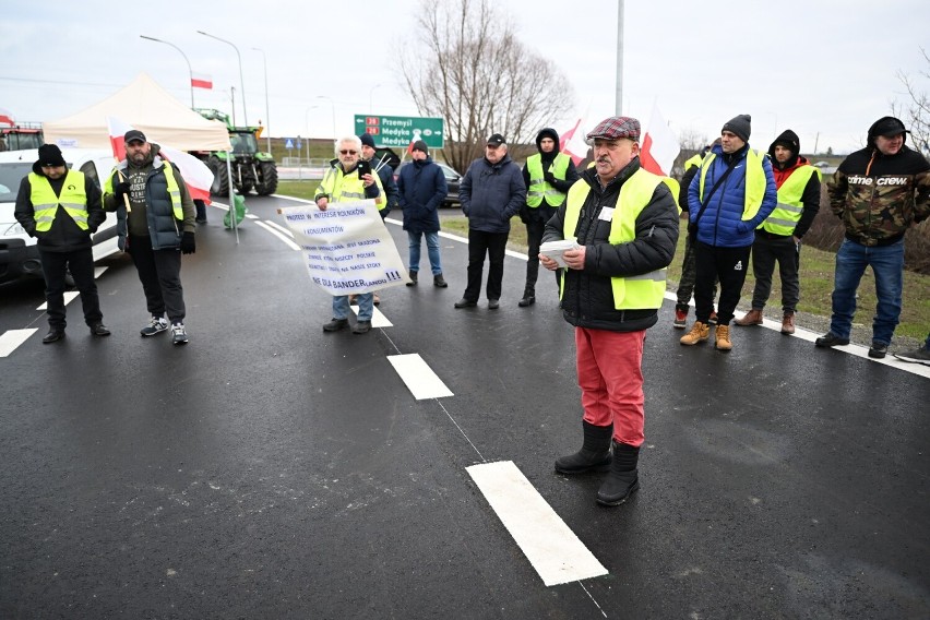 Zdjęcie z wczorajszego protestu rolników w Medyce