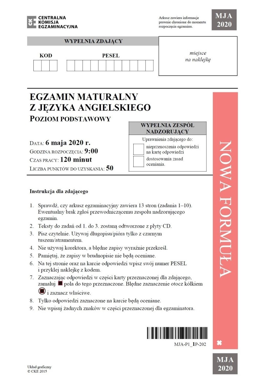 Matura 2020 angielski podstawa. ARKUSZ CKE, odpowiedzi. Co było na egzaminie z j. angielskiego 10.06.2020? Relacje uczniów. Znów przeciek?