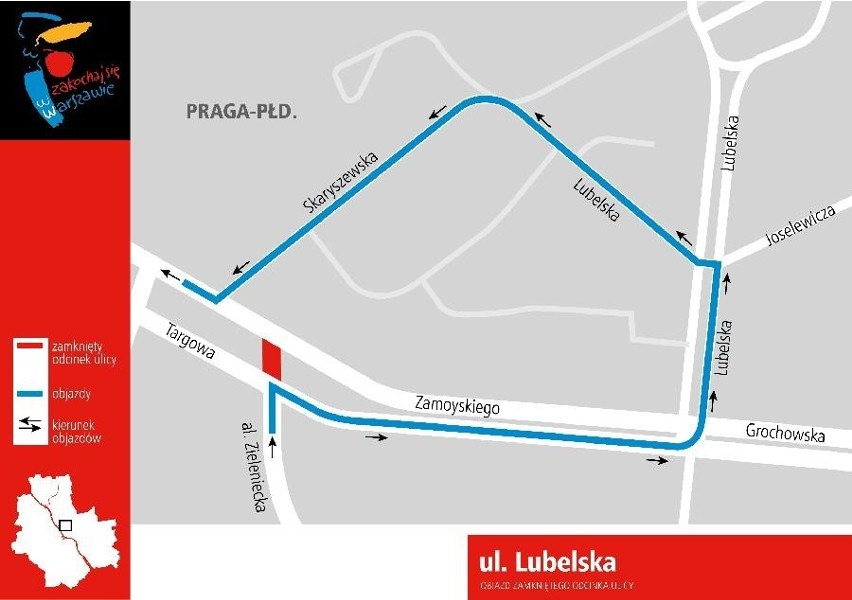 Objazdy na ulicy Lubelskiej.