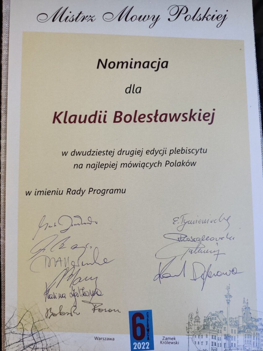 Lublińczanka nominowana do tytułu Mistrz Mowy Polskiej 2022!