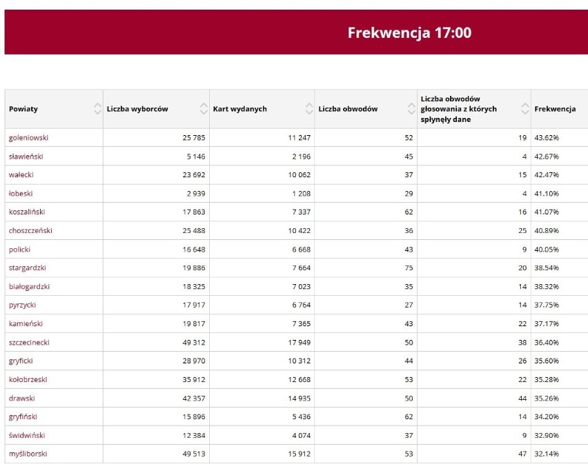 Jaka jest frekwencja w Szczecinie i regionie? Niestety nie za wysoka