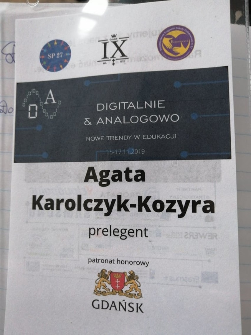 Agata Karolczyk - Kozyra, p.o dyrektora I LO we Wschowie była na konferencji w Gdańsku