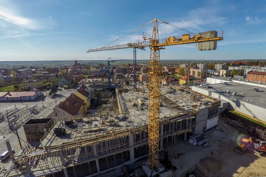 Plac budowy centrum handlowego Liwa widziany z drona [VIDEO]