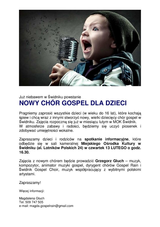 W Świdniku tworzą nowy chór gospel dla dzieci.