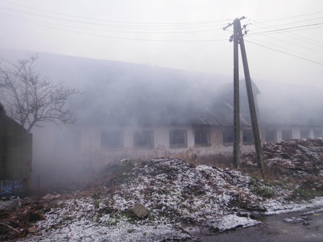 Strażacy walczyli z pożarem w Wybicku w gminie Stegna