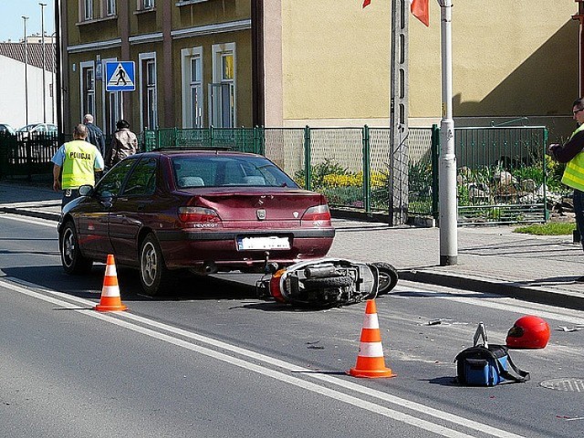 Wypadek w Nisku. Ucierpiał motocyklista