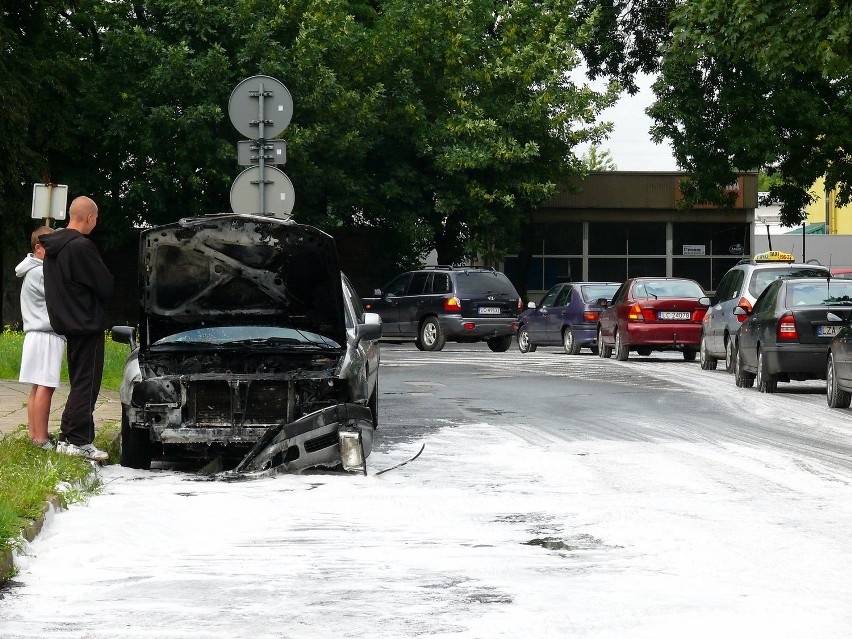 Pożar samochodu na Starościńskiej w Chełmie