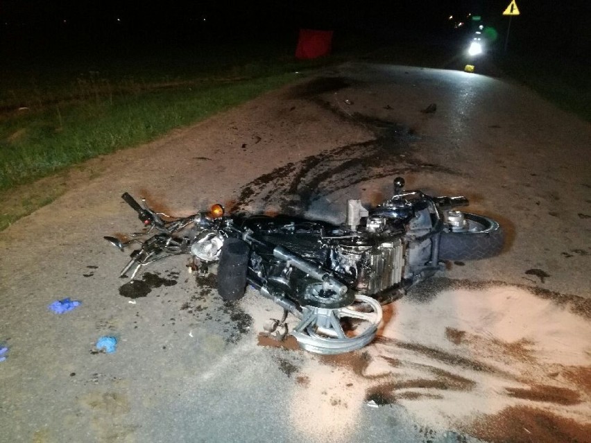 43-letni motocyklista kierujący kawasaki zginął na miejscu