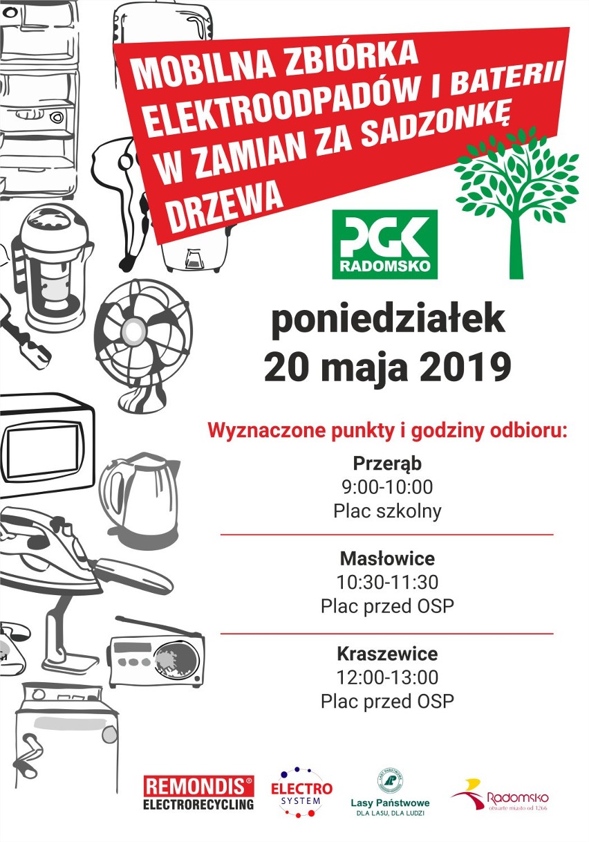 PGK w Radomsku organizuje kolejną zbiórkę elektroodpadów i baterii. Oddaj odpady, odbierz sadzonkę