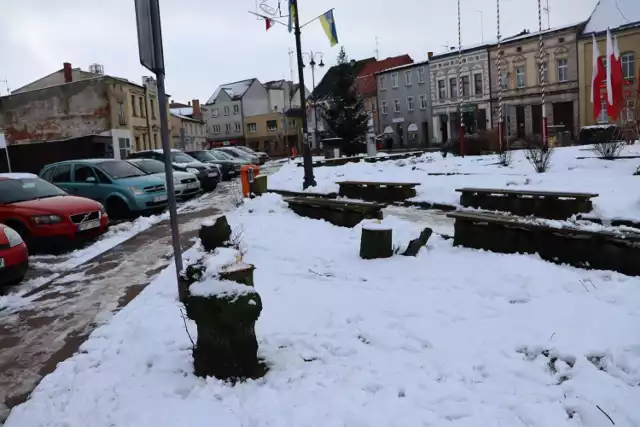 Tak wygląda Plac Wolności w Sępólnie po wycięciu wszystkich drzew