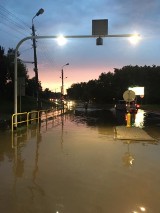 Czeladź i Będzin po ulewach. Pod wodą ulice, stadion, zajezdnia tramwajowa, działki. Ponad 100 interwencji 