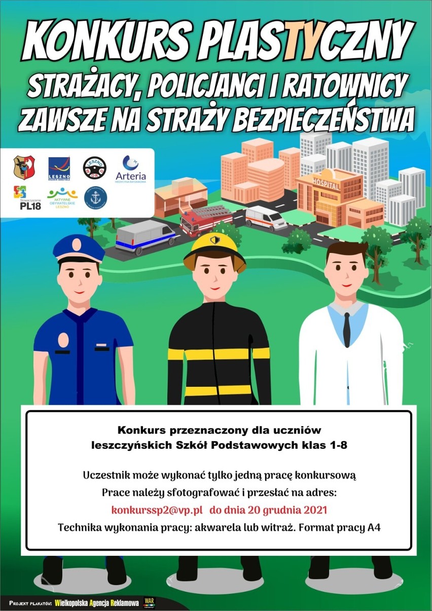 LESZNO. Konkurs plastyczny dla dzieci "Strażacy, policjanci i ratownicy na straży bezpieczeństwa" został ogłoszony. Jakie są jego zasady?