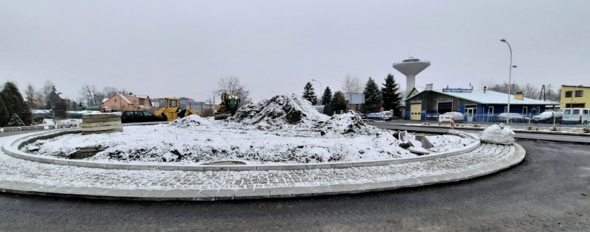 Budowa ronda obwodnicy Tarnobrzega przy ulicy Sikorskiego.