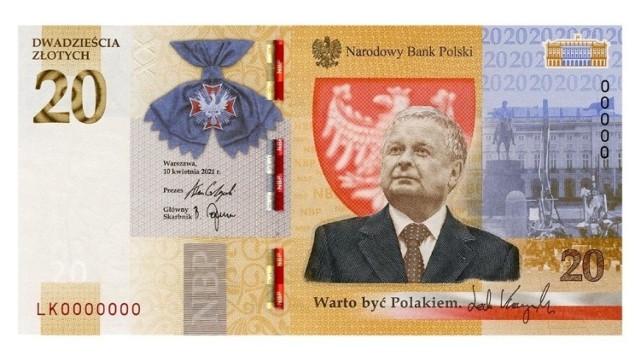 Banknot z wizerunkiem Lecha Kaczyńskiego pojawi się w obiegu od 9 listopada.