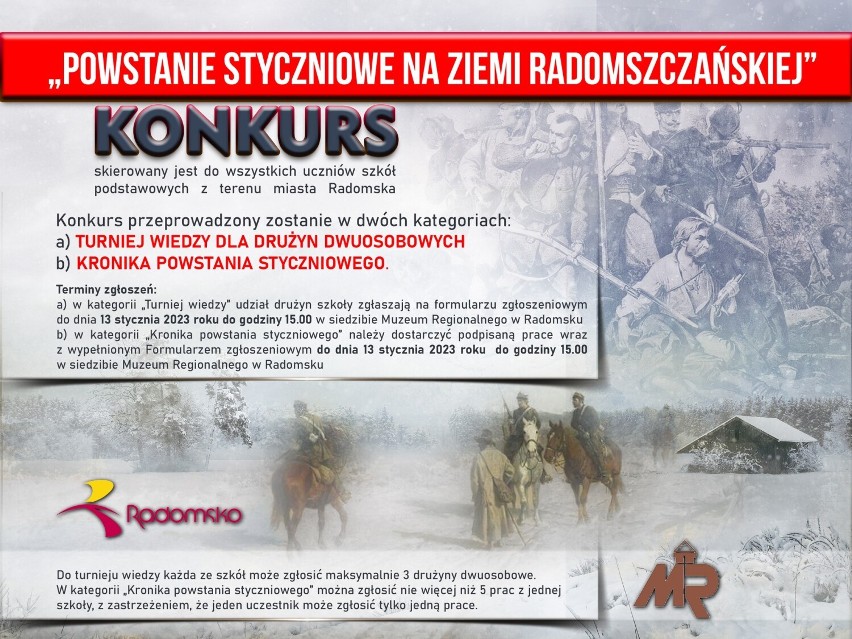 Muzeum w Radomsku organizuje konkurs „Powstanie styczniowe na ziemi radomszczańskiej”