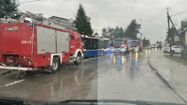 Pożar autobusu MPK w Skawinie