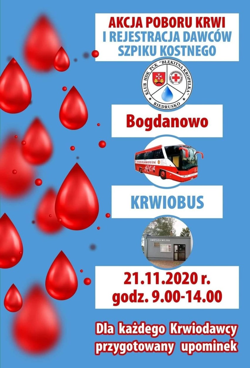 W listopadzie kolejna akcja poboru krwi w Bogdanowie