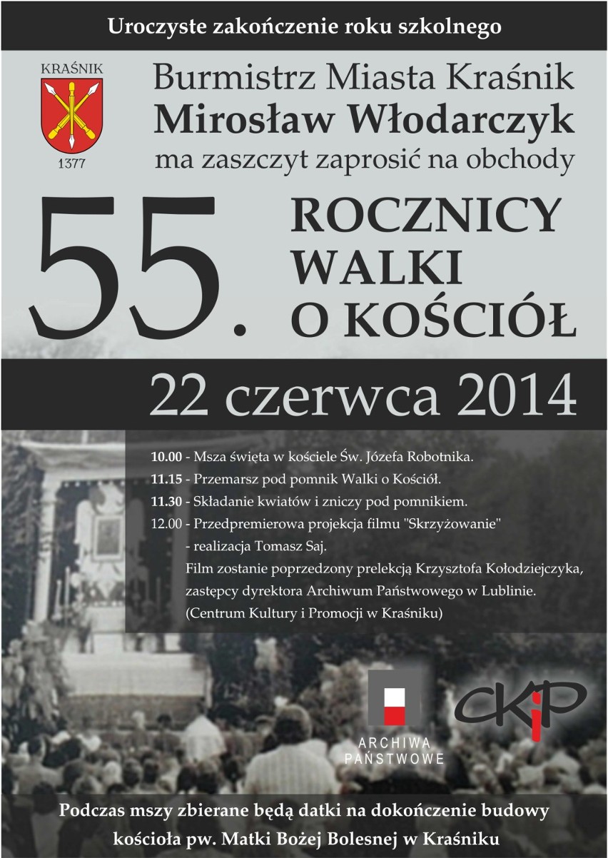 Obchody 55. rocznicy walki o krzyż i kościół w Kraśniku...