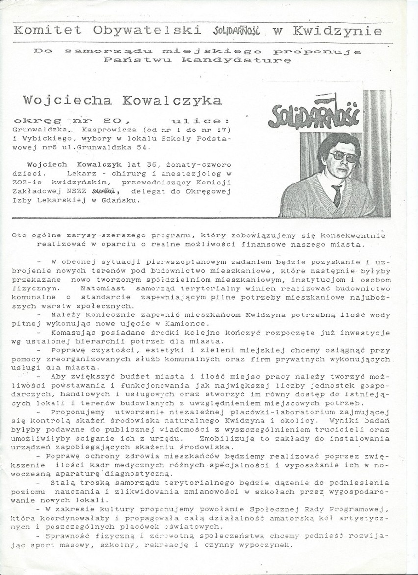 Kwidzyn. Mija 30 lat od pierwszych wyborów do samorządów gmin. Pierwszym przewodniczącym rady był Jerzy Kozdroń