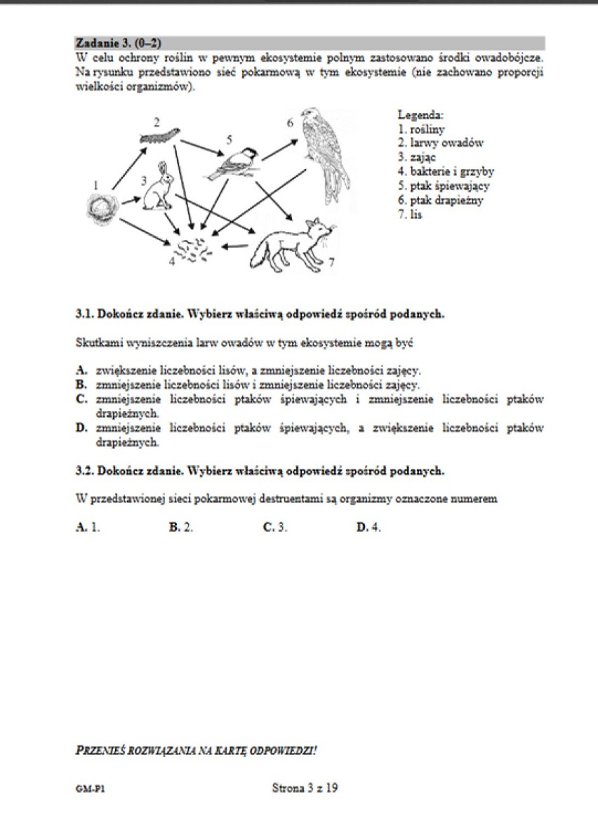 Egzamin gimnazjalny 2017: część matematyczno-przyrodnicza...