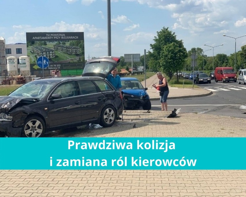 3.Prawdziwa kolizja i zamiana ról kierowców...