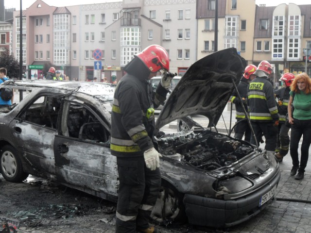 Pożar auta w Rybniku