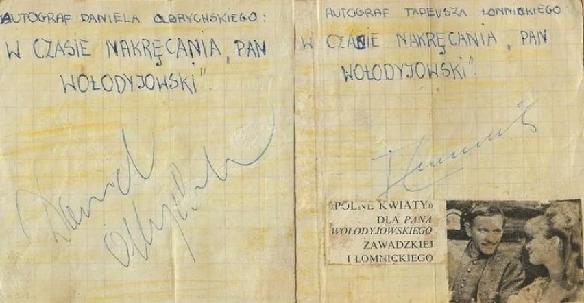 Autografy, które dostał w 1968 roku jeden z kolonistów...