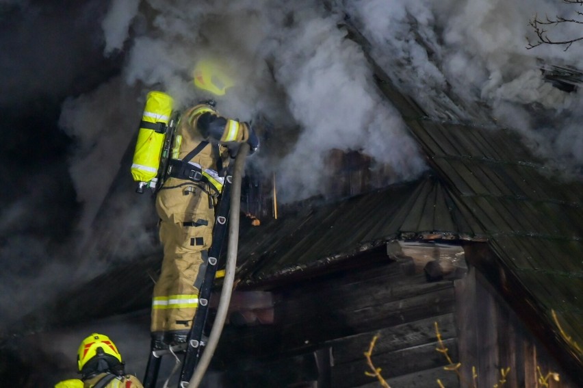Pożar drewnianego budynku w Zakopanem